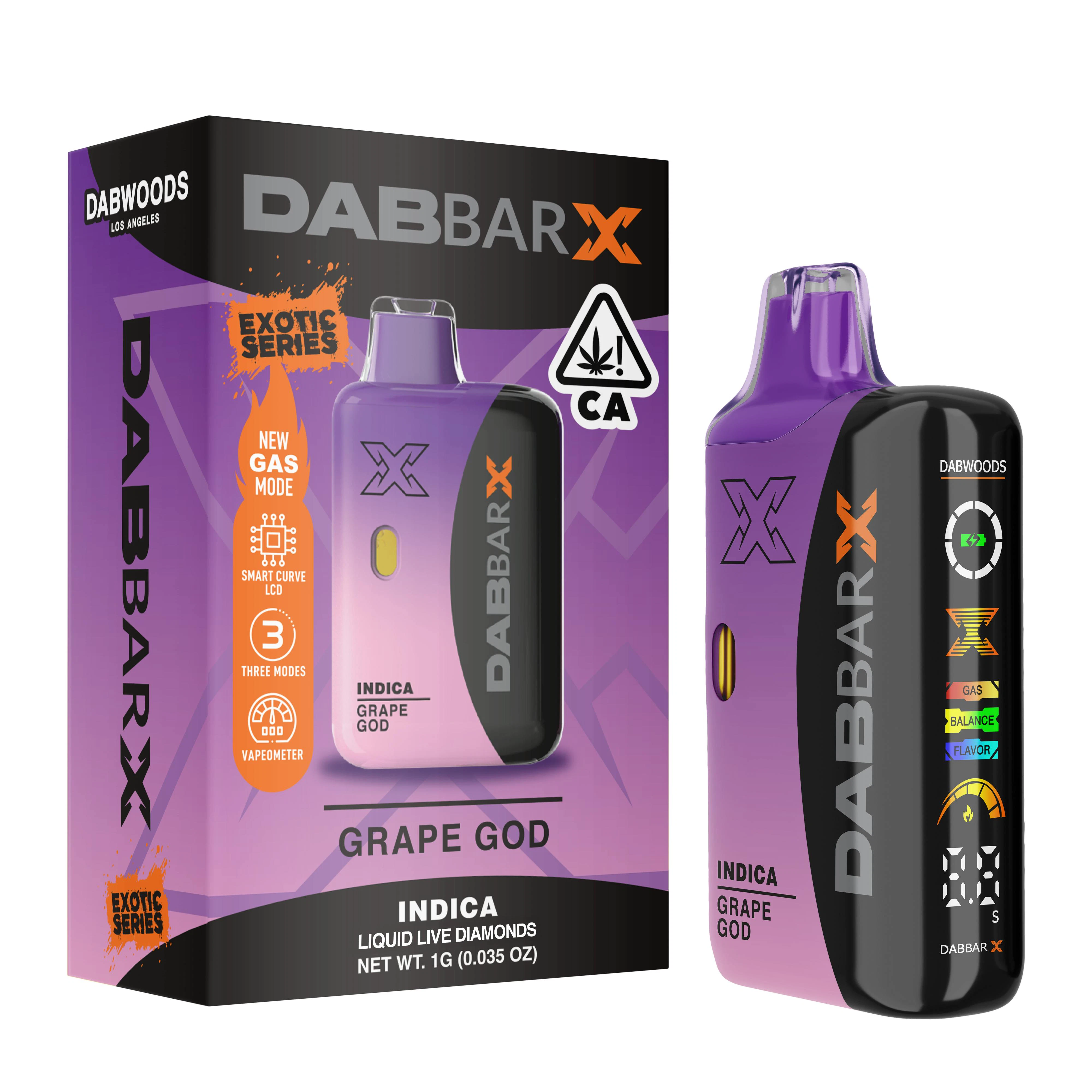 Dabwoods - VAPE- DABBAR X LIQUID LIVE DIAMONDS Grape God 1G Main Image