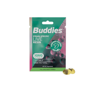 Buddies Brand - Buddies Brand | Live Resin 50mg Indica Capsule 2pc