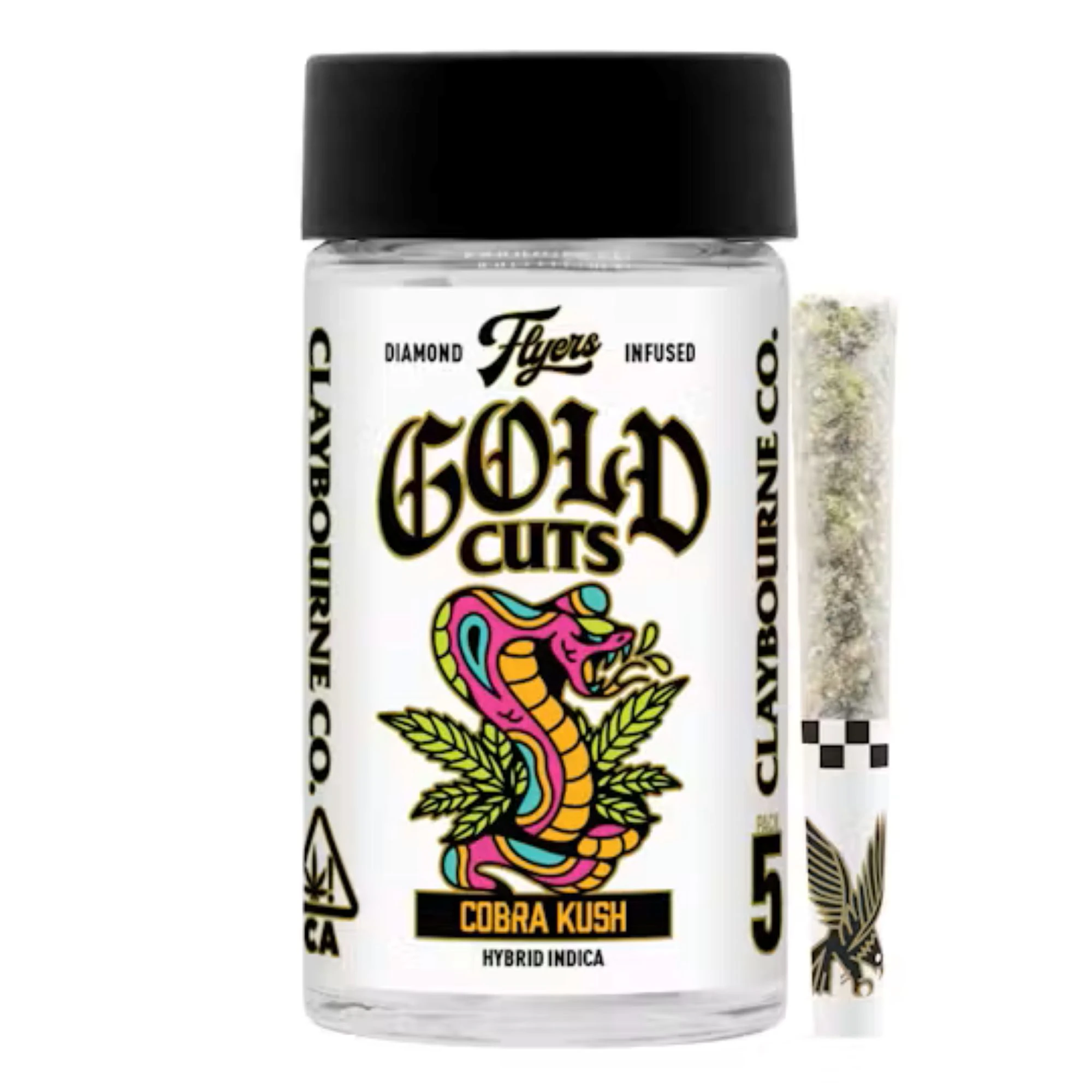 Claybourne Co. - Claybourne Diamond Flyers Infused 5pk Prerolls 2.5g Cobra Kush Main Image
