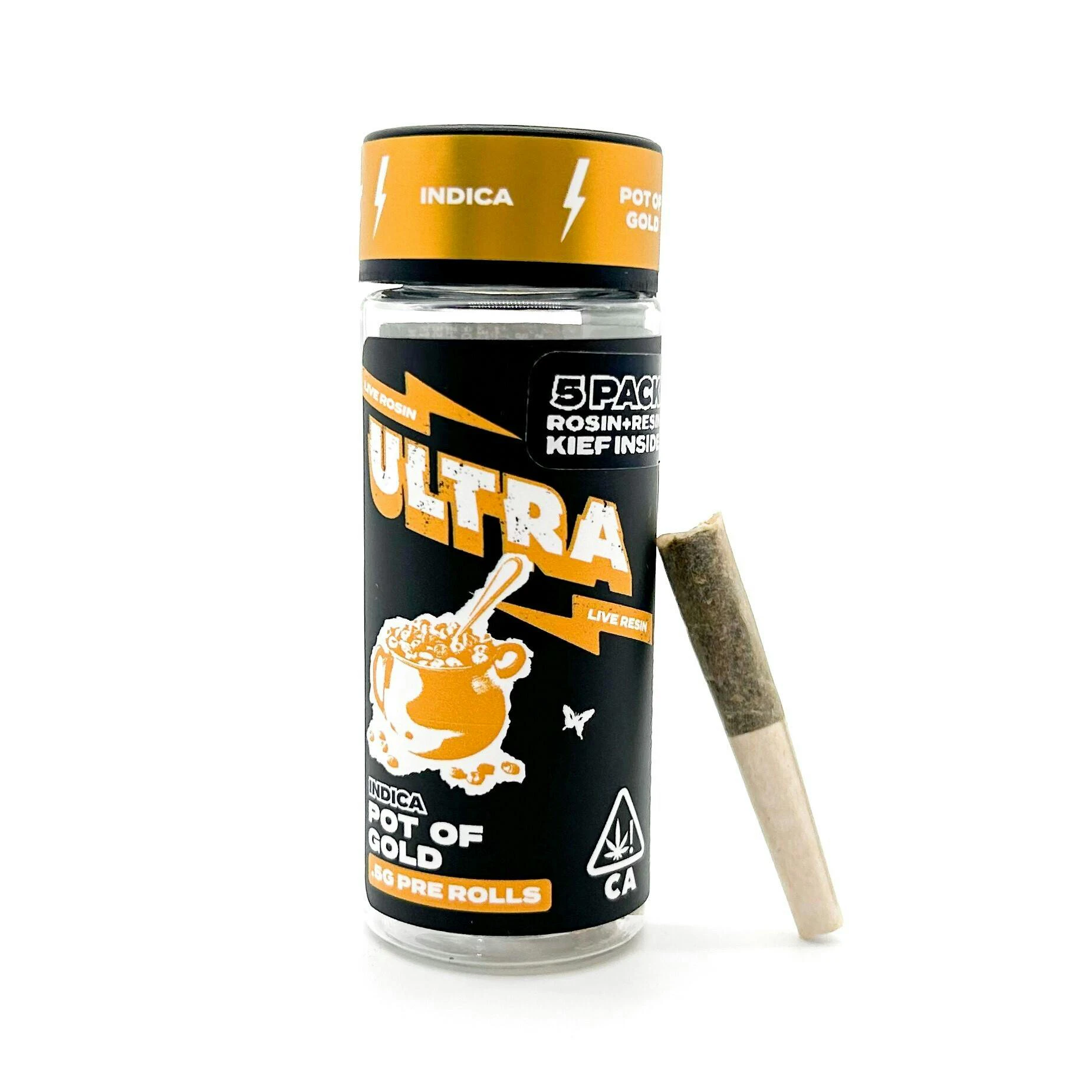 CLSICS - Ultra Live Rosin and Live Resin Preroll 5pk .5g Indica Pot of Gold Main Image