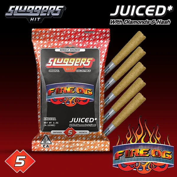 Sluggers - Sluggers Infused 5pk Prerolls 3.5g Fire OG Main Image