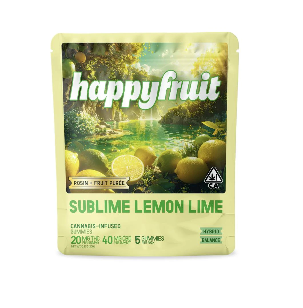 Happy Fruit - Happy Fruit - Sublime Lemon Lime Rosin Gummies 5pk 100mg Main Image