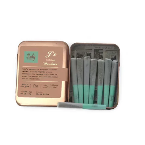Ruby Farms - White Widow -Sativa- 30% THC | 7 x 0.5g (3.5g Pre-Roll Pack) | Ruby Farms   -AD8 FRONT