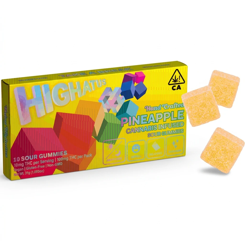 Highatus - Highatus - Edible - Pineapple Sour Gummy 100mg Main Image