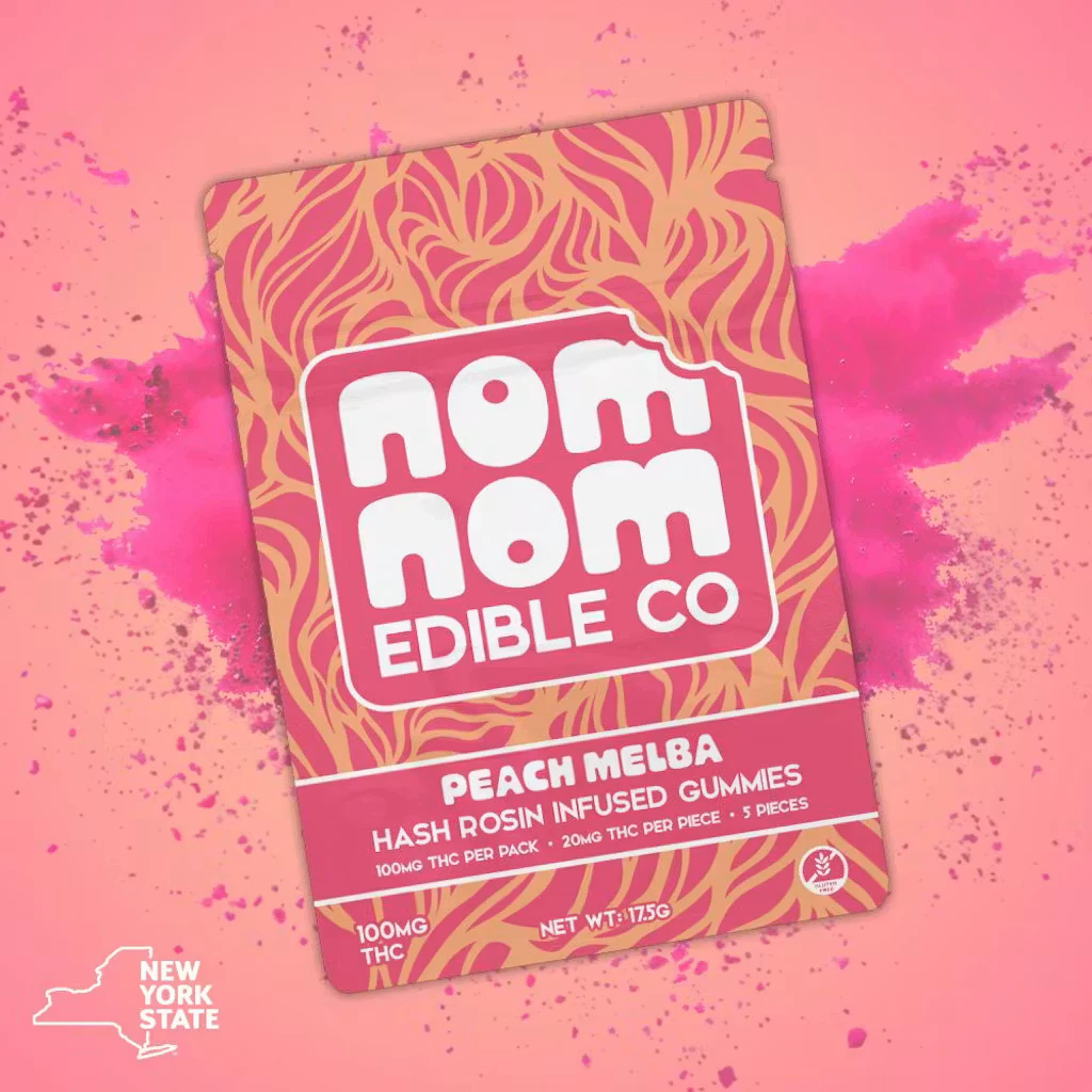 Nom Nom - Nom Nom - Peach Melba - Gummy - 5 x 20mg THC Main Image