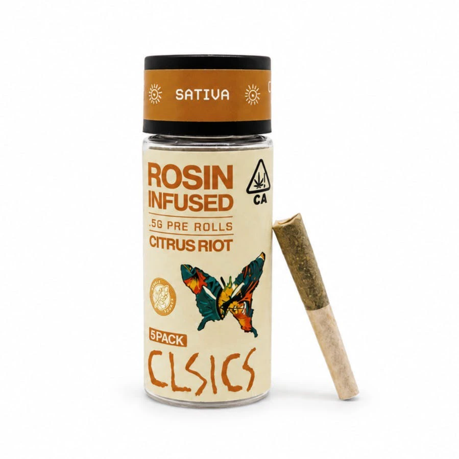 CLSICS - CLSICS | Citrus Riot | Rosin Infused Pre-Roll Pack | [2.5g] 5pk | Sativa Main Image