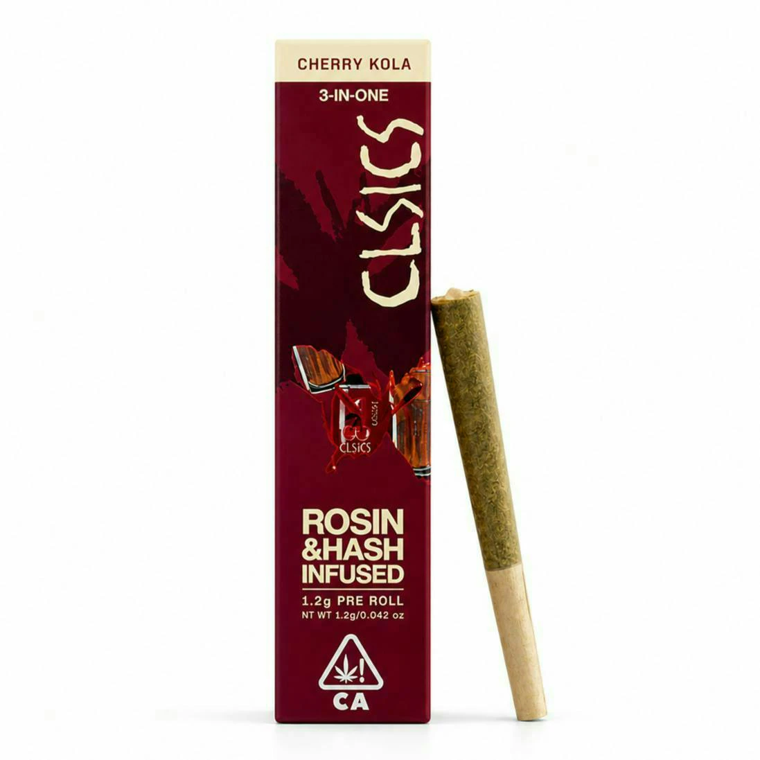 CLSICS - CLSICS Trifecta | Cherry Kola | Rosin & Hash Infused Pre-Roll | [1.2g] | Hybrid Main Image