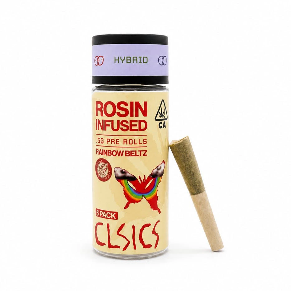 CLSICS - CLSICS | Rainbow Beltz | Rosin Infused Pre-Roll Pack | [2.5g] 5pk | Hybrid Main Image