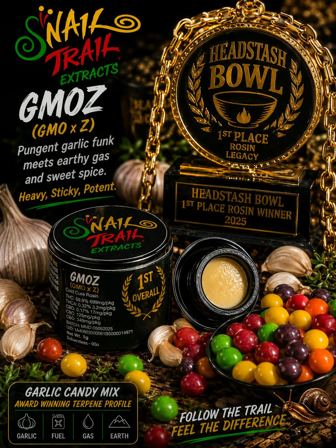 Snail Trail Extracts - 1g GMOZ / Cold Cure Rosin / Snail Trail Extracts Main Image
