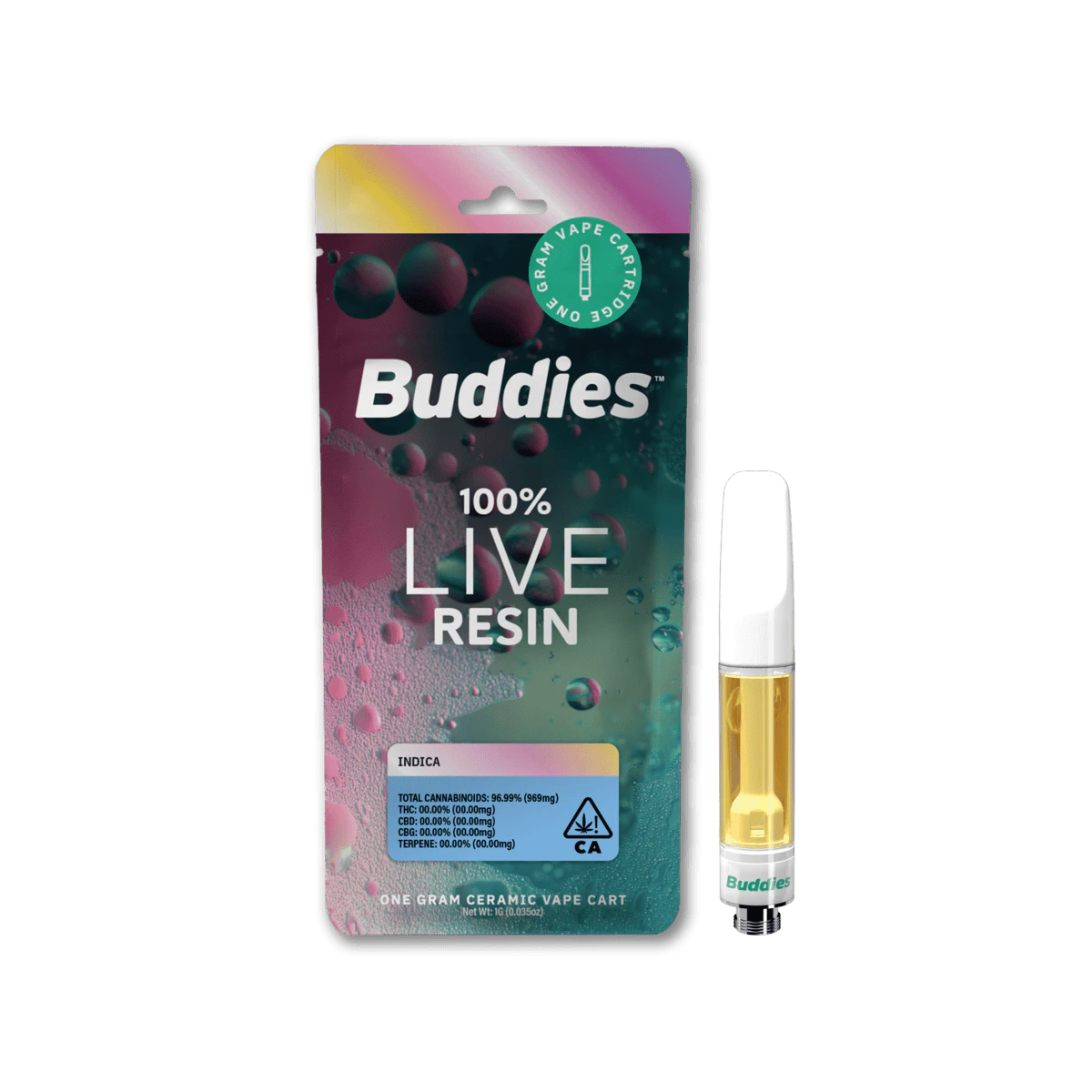 Buddies Brand - BUDDIES | TAHOE OG LIVE RESIN - 510 THREAD | CARTRIDGE | 1G Main Image