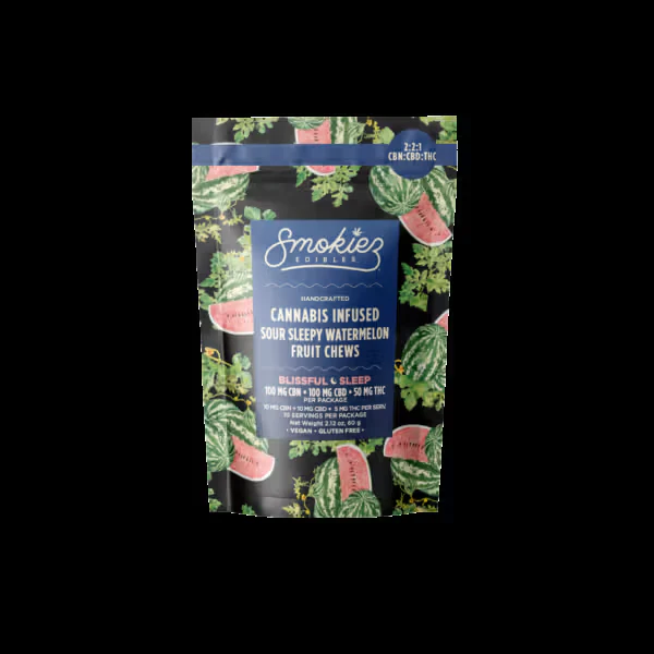 Smokiez Edibles - Smokiez - Trifecta Sour Sleepy Watermelon - Gummy - 10 x 5mg THC + 10mg CBD + 10mg CBN Main Image