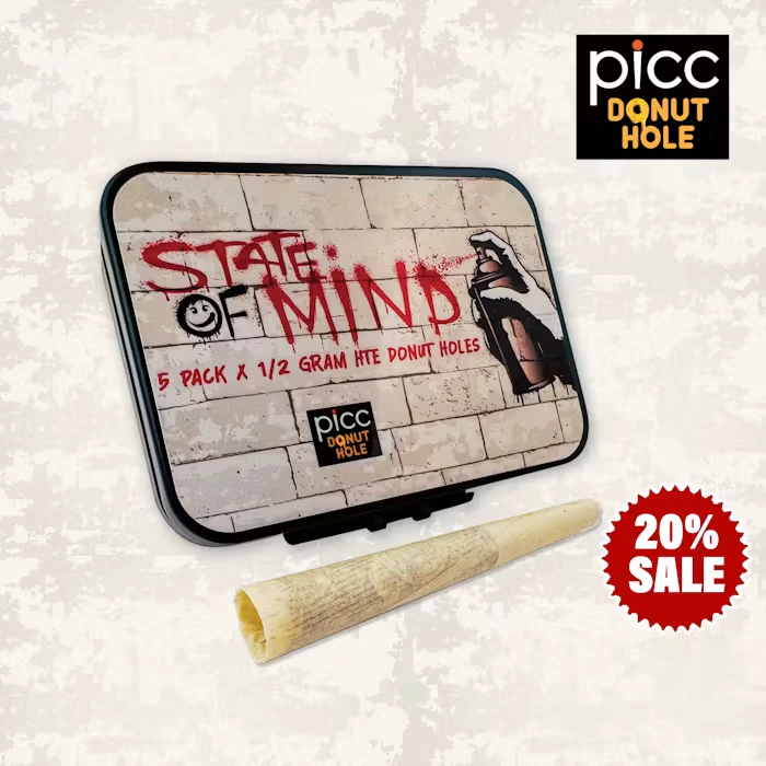 PiCC - PiCC | STATE OF MIND | Live Resin Infused Pre-roll | .5G 5-PACK (2.5G) | Sunset Slush x Grease Monkey Live Resin Main Image