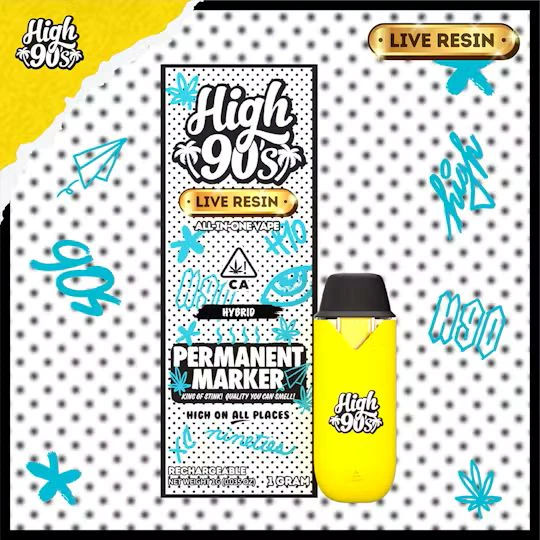 HIGH 90s - High 90's Live Resin All In One 1g Permanent Marker Main Image