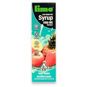 Lime - Lime - Live Syrup - Fruit Punch - Tincture - 1000mgTHC - 30ml