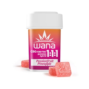 WANA - Wana - Passionfruit Pineapple 1:1:1 CBG/THC/CBD  - 100mg