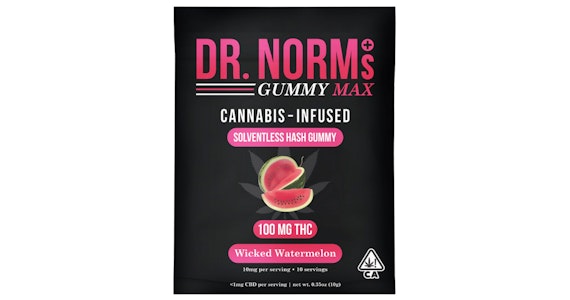 DR. NORM'S - Dr. Norm's - Wicked Watermelon Solventless Hash Max Gummy - 100mg