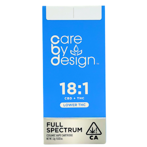 CARE BY DESIGN - Care By Design - Low THC - Full Spectrum 18:1 - Vape Cart - 1.0g