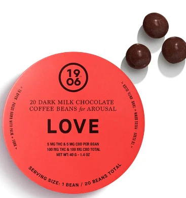 1906 - 1906 - "Love" Coffee Beans - 5mg THC : 5mg CBD x 20ct - Edibles Main Image