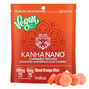 Kanha Edibles - 100mg THC Vegan NANO Indica Blood Orange Bliss Gummies (10mg - 10 pack) - Kanha 