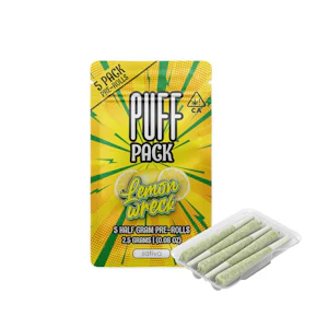 PUFF - Lemon Wreck - sativa - 5 pack pre-rolls - 2.5 gram