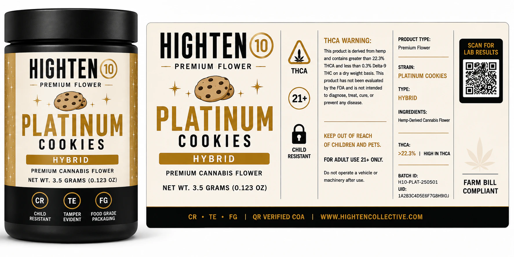 HighTen - Platinum Cookies Hemp 3.5g Main Image