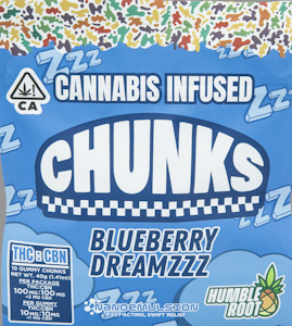 Chunks -  Humble Roots - CHUCKS - Blueberry Dreamzzz THC/CBN Gummies 100mg