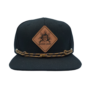 Black SnapBack with Brown Tie & Lady Leather Patch