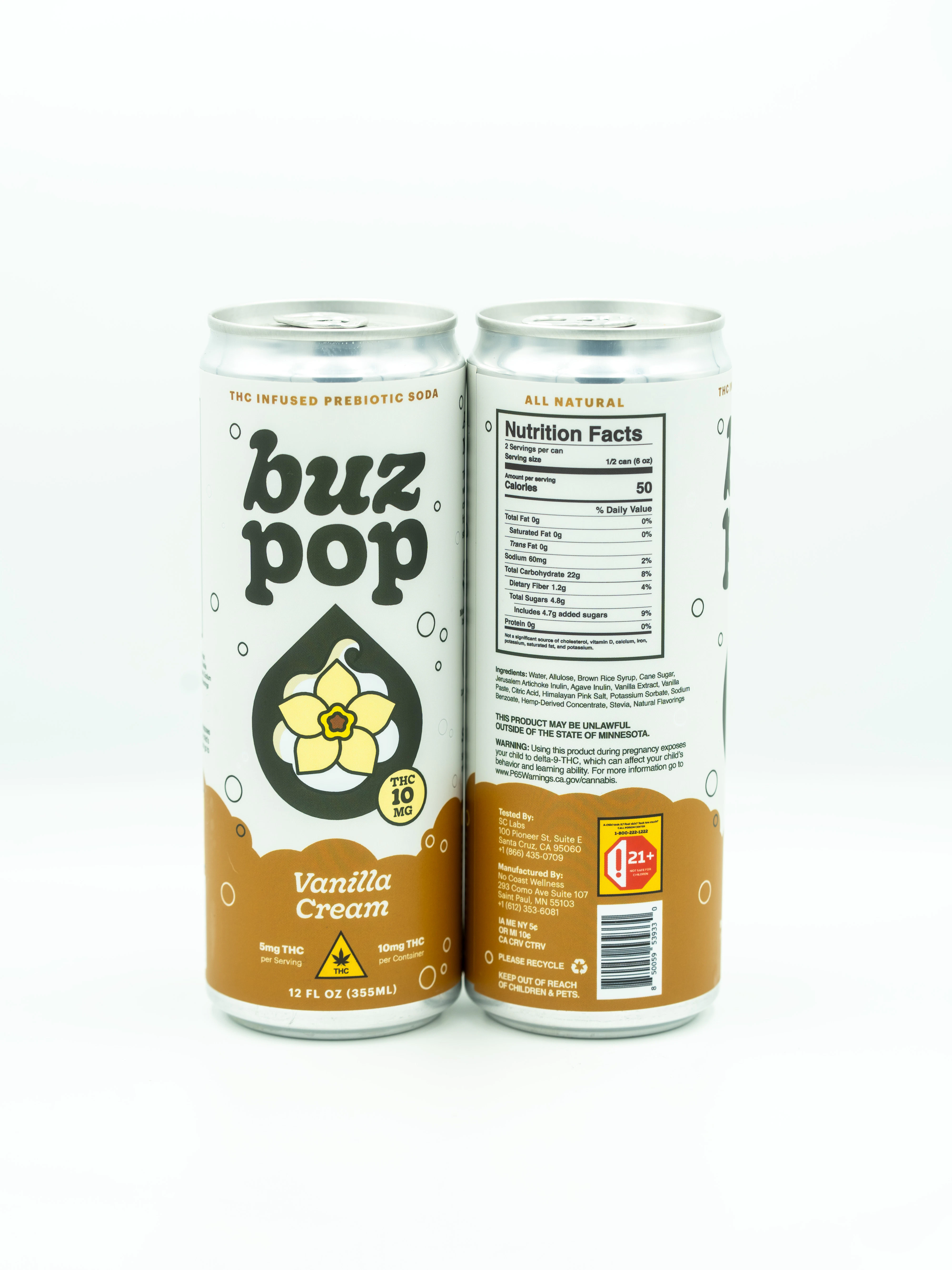 Buz Pop - buz pop | Vanilla Cream Prebiotic Soda | 10mg THC Main Image