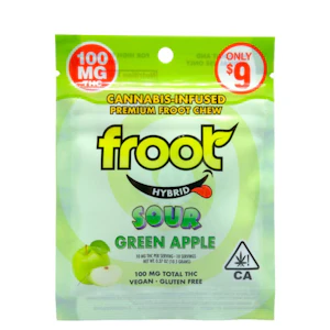 Froot Gummies - Froot Gummy 100mg Sour Green Apple Hybrid