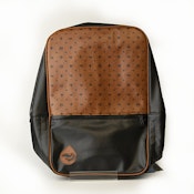 URBAN BACKPACK - BLK LEATHER W/BROWN LEATHER