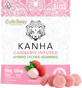 Kanha Edibles - 100mg THC Kanha Hybrid Lychee Gummies