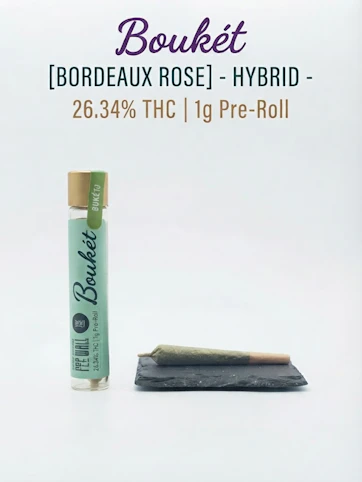 Bouket - Bordeaux Rose -Hybrid- 26.34% THC | 1g Indoor Grown Pre-Roll | Bouket  -AF3 FRONT