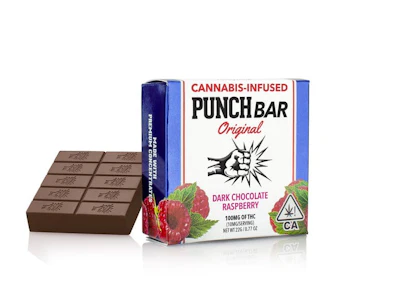 Punch Edibles & Extracts - Punch Edibles - 100mg Solventless Bar - Raspberry Dark Chocolate