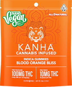 KANHA - [KANHA] NANO THC GUMMIES - 100MG - BLOOD ORANGE BLISS (I)