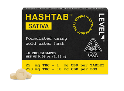 LEVEL - [LEVEL] HASHTAB 10 PACK - 250MG - SATIVA