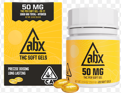 ABX - [ABX]  THC SOFT GELS - 1000MG TOTAL (50MG EACH) - 20 COUNT (H)