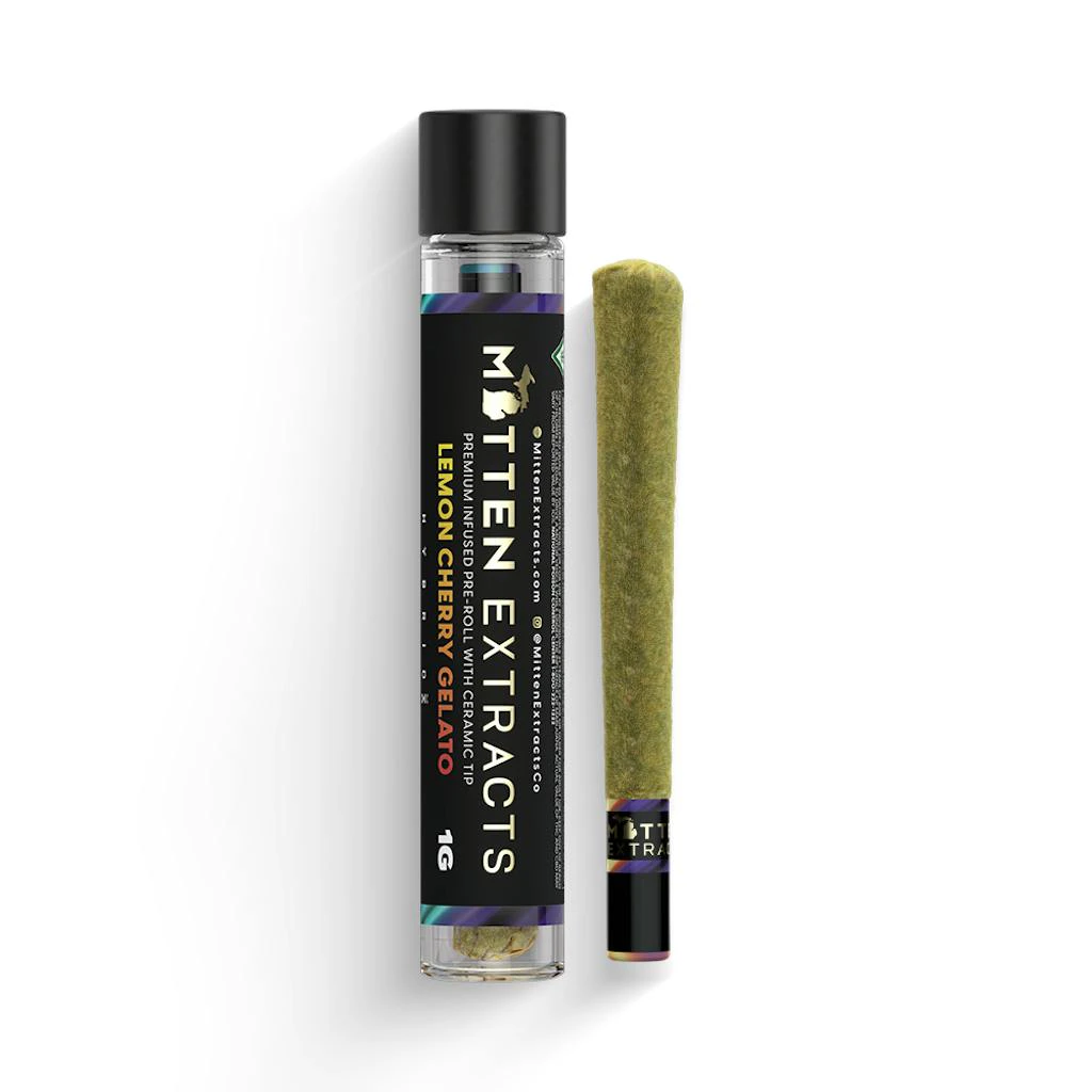Mitten Extracts - LEMON CHERRY GELATO INFUSED 1.25G PRE-ROLL ADULT-USE Main Image