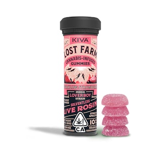 KIVA - Lost Farm Sparkling Strawberry Live Resin Gummies 