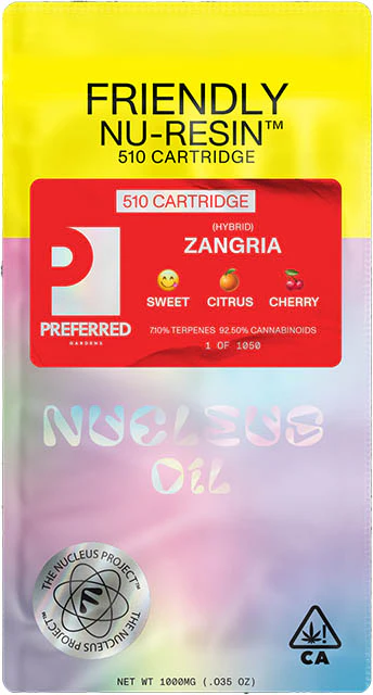 Friendly Brand - PREFERRED GARDEN COLLAB ZANGRIA CURED RESIN CARTRIDGE Main Image