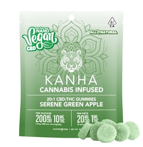 KANHA - Serene Green Apple 20:1 CBD Nano Vegan Gummies 