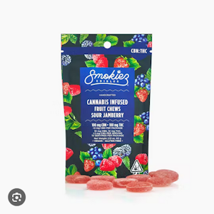 SMOKIEZ - [Smokiez] Fruit Chews - 100mg -  Sour Jamberry 1:1 (CBD:THC) 