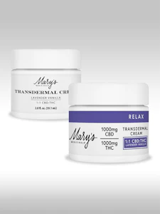 MARY'S MEDICINALS - [MARY'S MEDICINALS] CBD:THC TRANSDERMAL CREAM- 1000MG:1000MG - 2OZ LAVENDER VANILLA