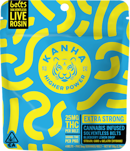 KANHA - [KANHA] LIVE ROSIN BELTS - 100MG -  BLUEBERRY LEMON DROP (H)