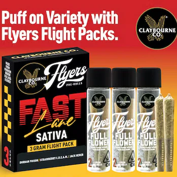Claybourne Co. - [CLAYBOURNE CO.] FLYERS FLIGHT PREROLL 6 PACK - 3G - FAST LANE (S) Main Image