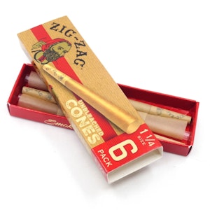 ZIG-ZAG - ZIG ZAG UNBLEACHED CONES 6PK