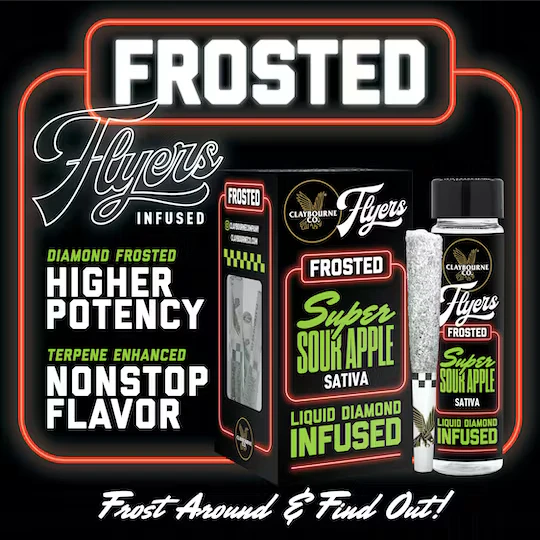 Claybourne Co. - [CLAYBOURNE CO.] FROSTED 5 PACK PREROLLS - 2.5G - SUPER SOUR APPLE (S) Main Image