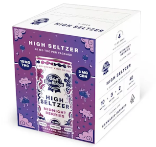PABST - [PABST] THC:CBN:CBD SELTZER 4 PACK - 40MG - MIDNIGHT BERRIES (I)