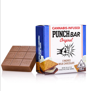 PUNCH EDIBLES & EXTRACTS - [PUNCH] THC CHOCOLATE - 100MG - S'MORES MILK CHOCOLATE BAR (H)