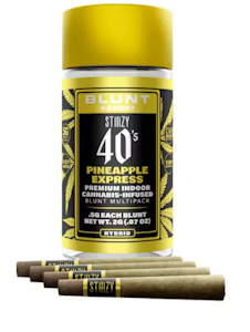 STIIIZY - [STIIIZY] 40S INFUSED BLUNT 5PK - 2.5G - PINEAPPLE EXPRESS (H)