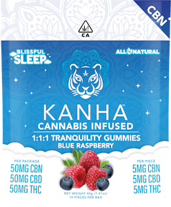 KANHA - [KANHA] CBN GUMMIES - 150MG - 1:1:1 TRANQUILITY